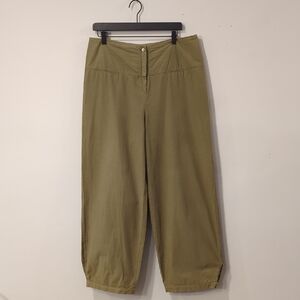 Barrel Leg Pants Elemente Clemente Olive Green Lagenlook size Large